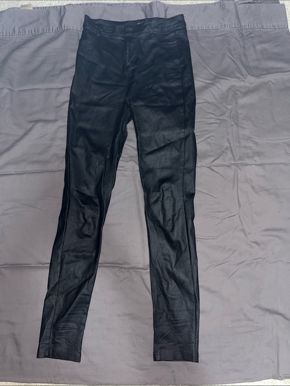Chocolate Black Faux Leather Skinny Jeans